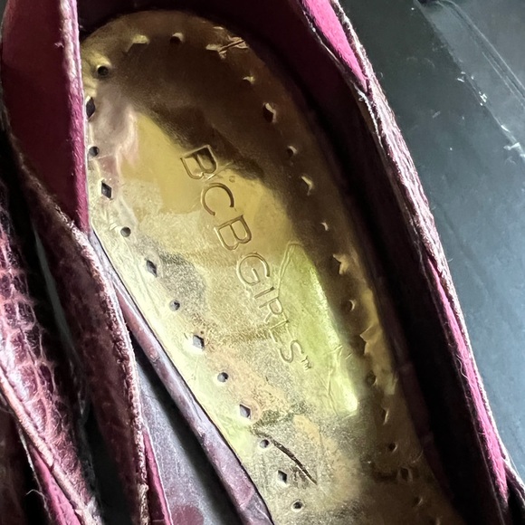BCBGIRLS Plum Croc Leather Maryjane Chunky Heels Very Preloved Size 9 - Picture 10 of 11